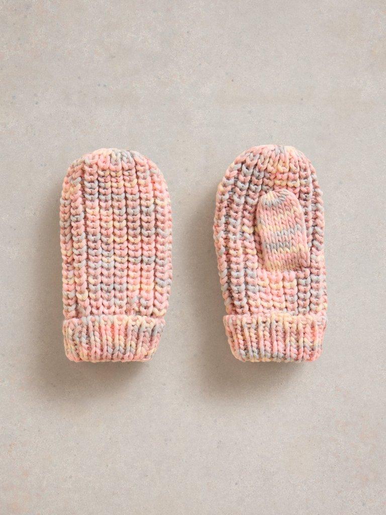 Kids Spacedye Mittens in PINK MLT - FLAT FRONT