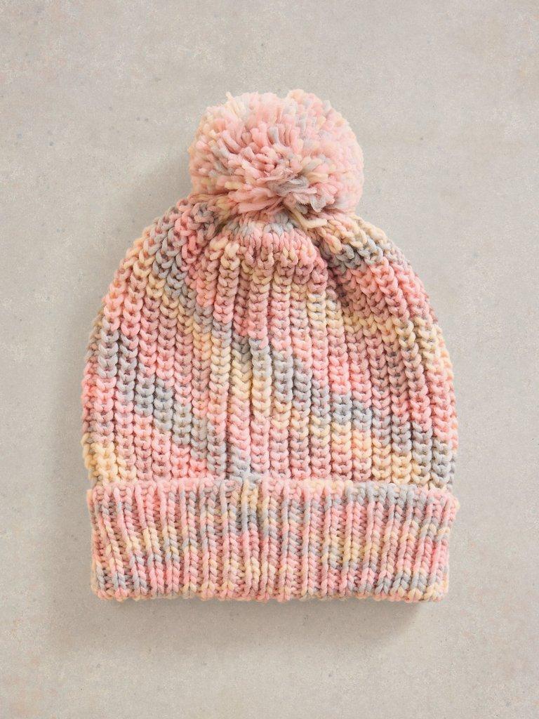 Kids Spacedye Hat in PINK MLT - FLAT DETAIL