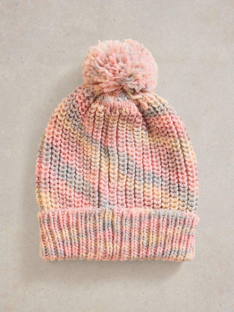 Spacedye Hat in PINK MLT - FLAT DETAIL