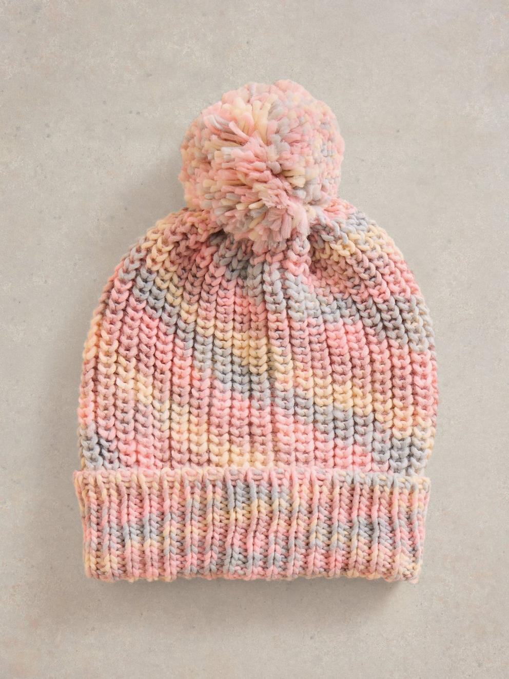 Kids Spacedye Hat in PINK MLT - FLAT FRONT