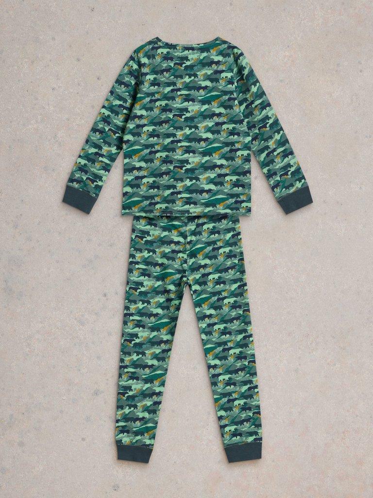 Camo Bear PJ Set in GREEN PR - FLAT BACK