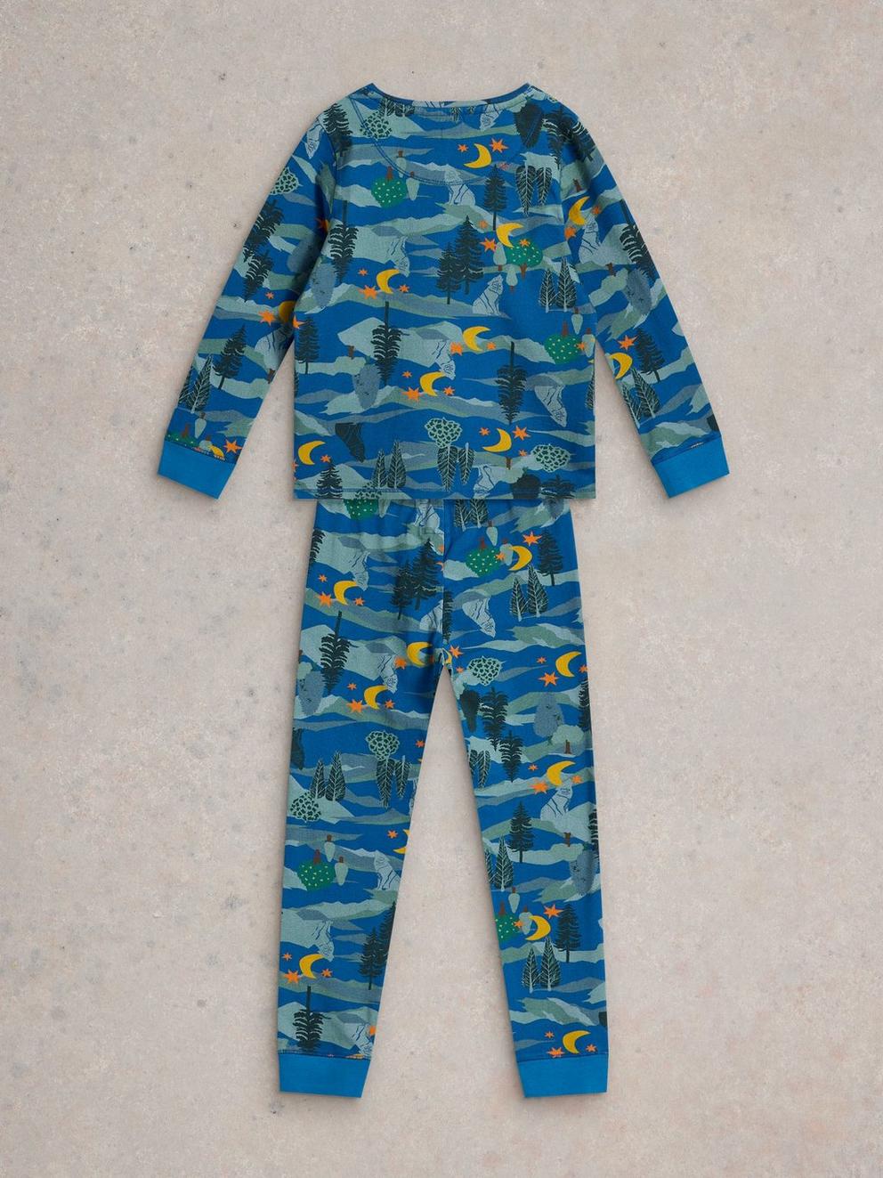 Wolf Moon PJ Set in BLUE PR - FLAT BACK