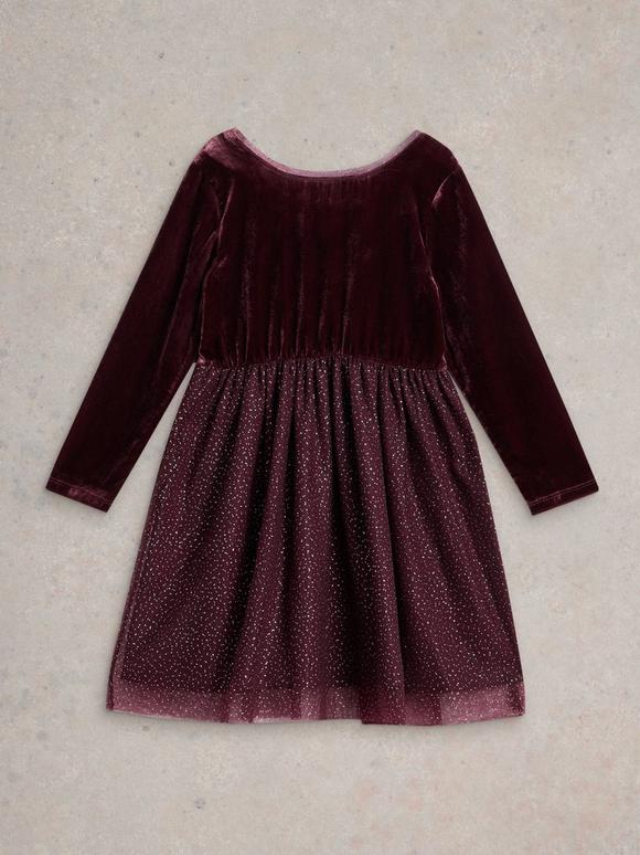 Girls Dotty Print Jersey Dress in DARK PURPLE | White Stuff
