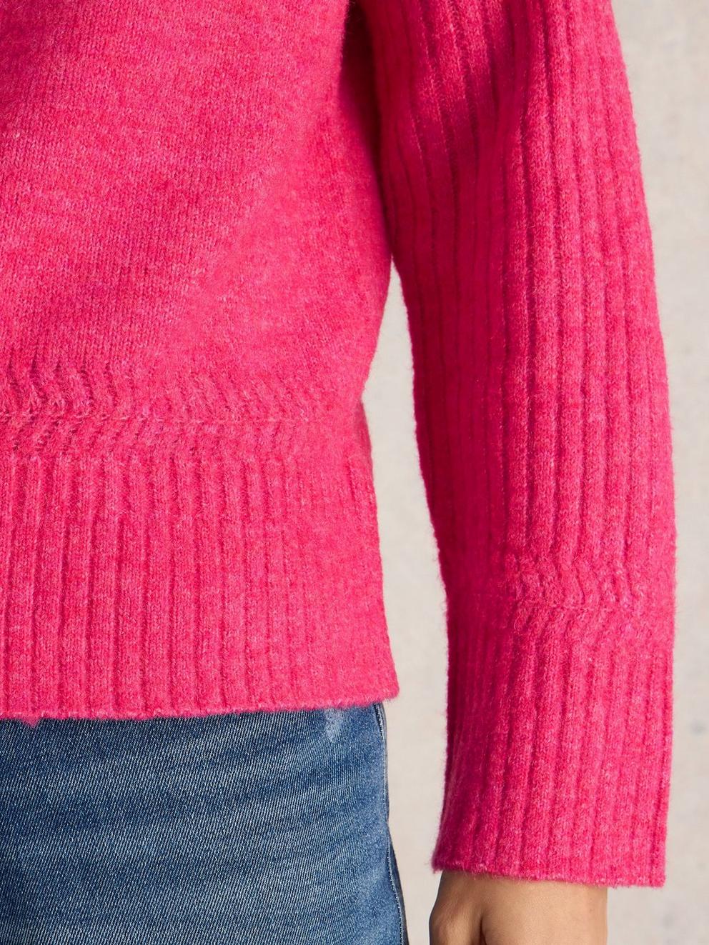 SOPHIA JUMPER in BRT PINK - MODEL DETAIL