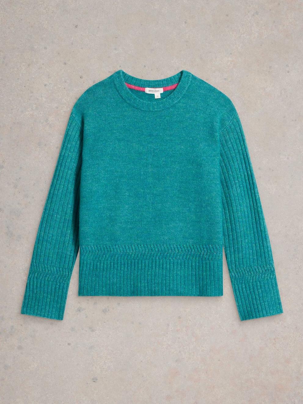SOPHIA JUMPER in BRT TEAL - FLAT FRONT