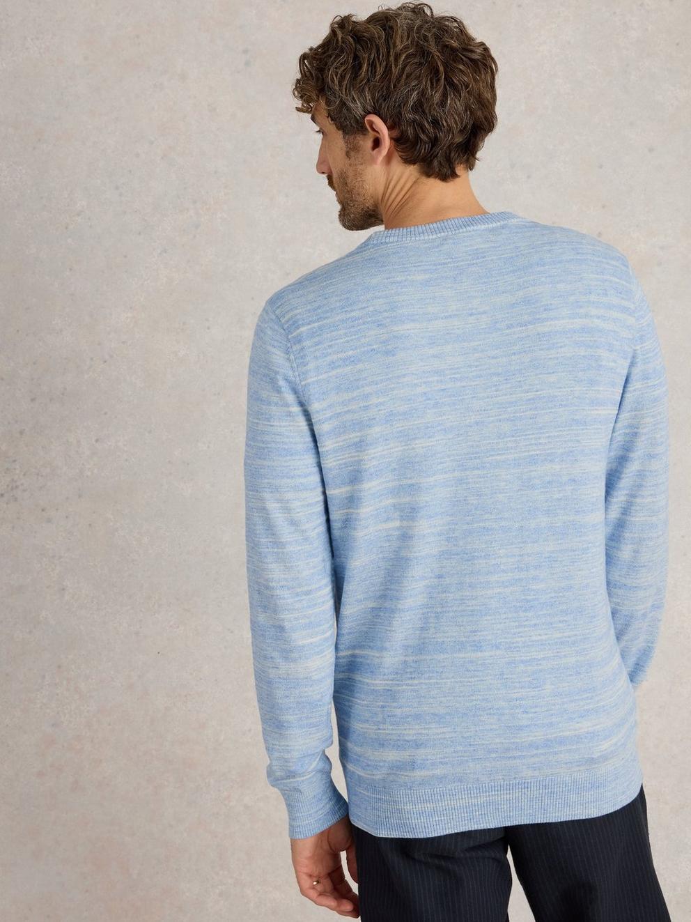 Henderson Spacedye Jumper in LGT BLUE - MODEL BACK
