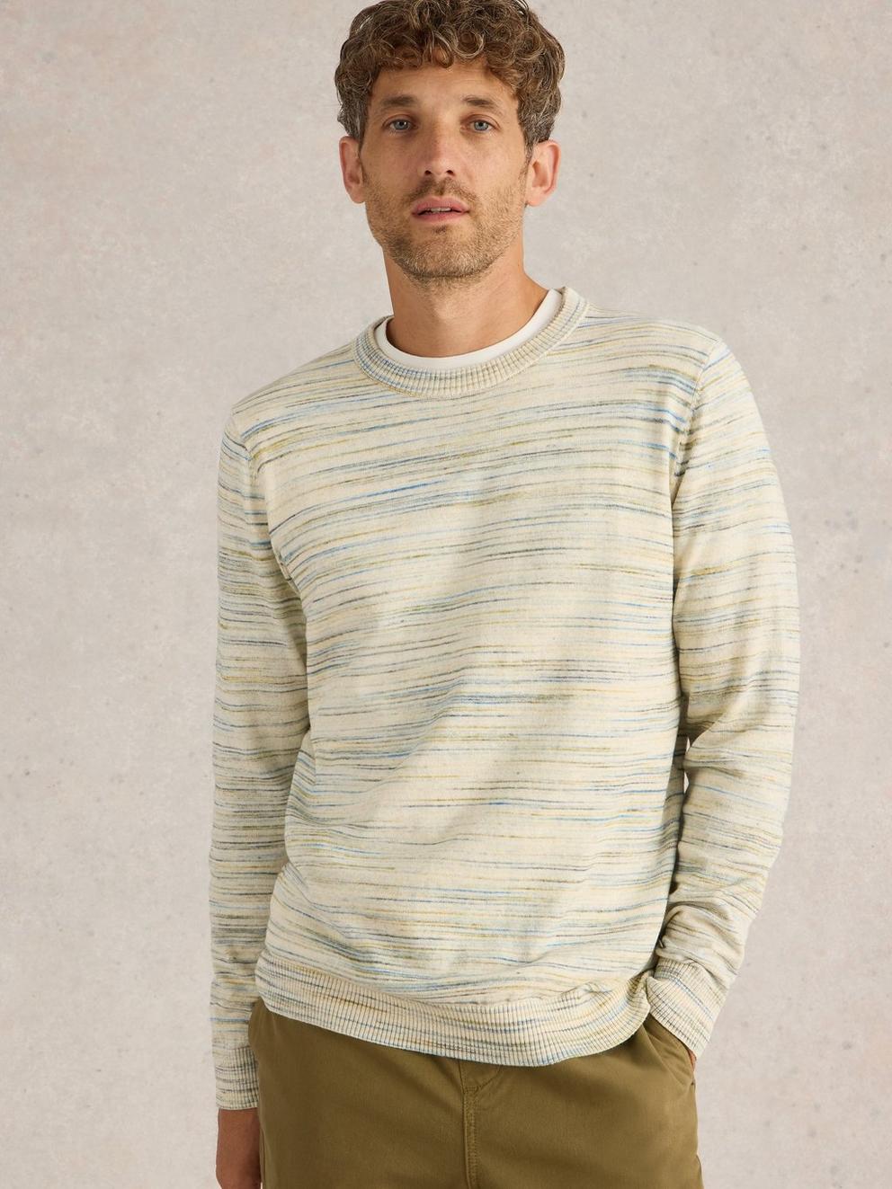 Henderson Spacedye Jumper in NAT MLT - MODEL DETAIL