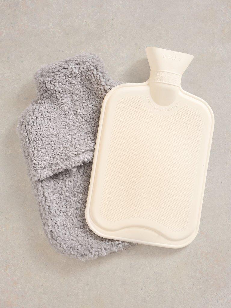 Borg Hot Water Bottle in LGT GREY - FLAT DETAIL