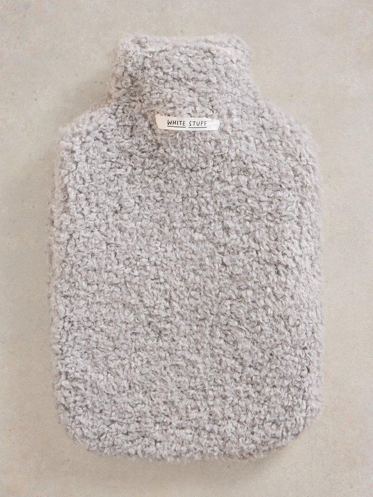 Borg Hot Water Bottle in LGT GREY - FLAT FRONT