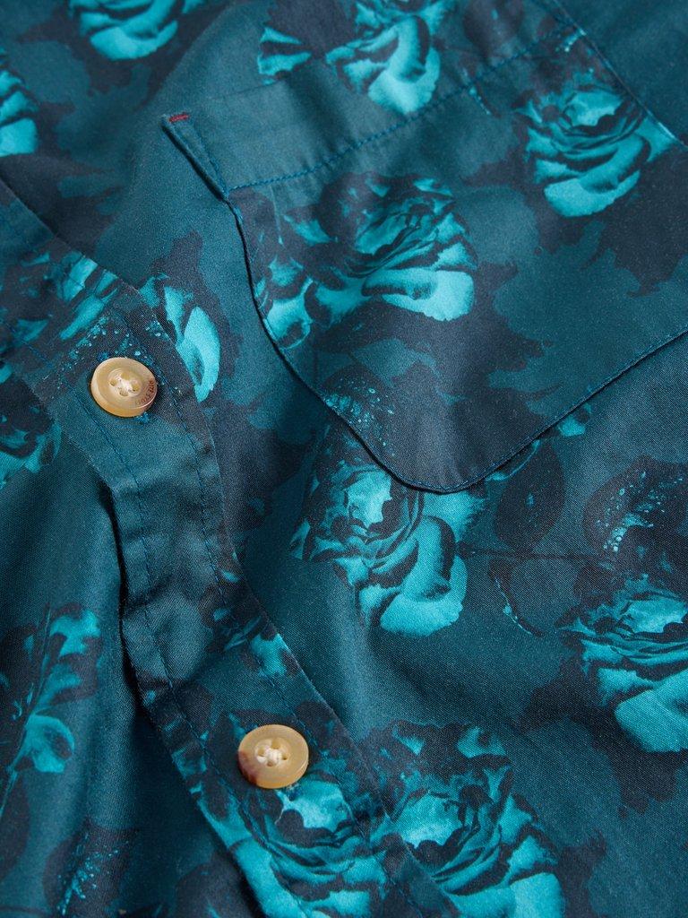 Dark Floral Printed Shirt in BLUE PR - FLAT DETAIL