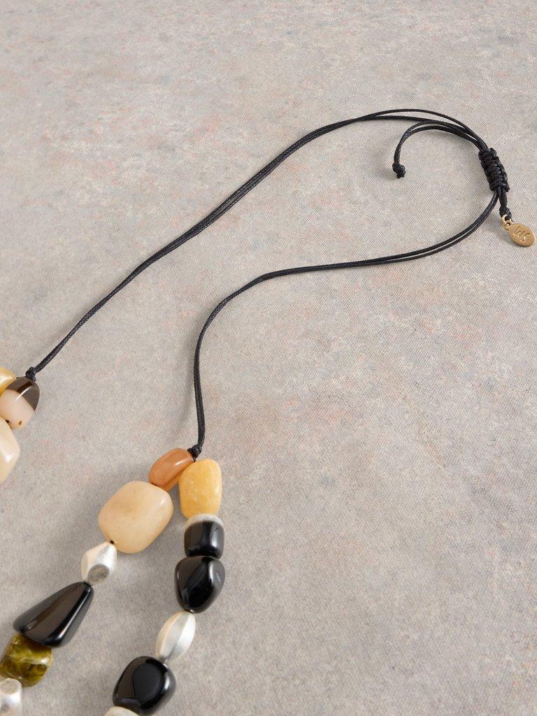 Allium Stone Necklace in BLK MLT - FLAT DETAIL