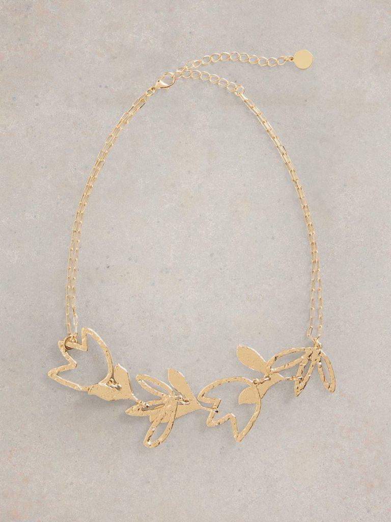 Tulip Textured Necklace in GLD TN MET - FLAT FRONT