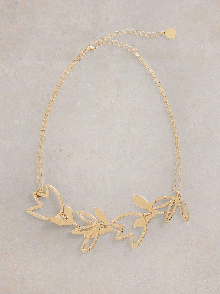 Tulip Textured Necklace in GLD TN MET - FLAT FRONT