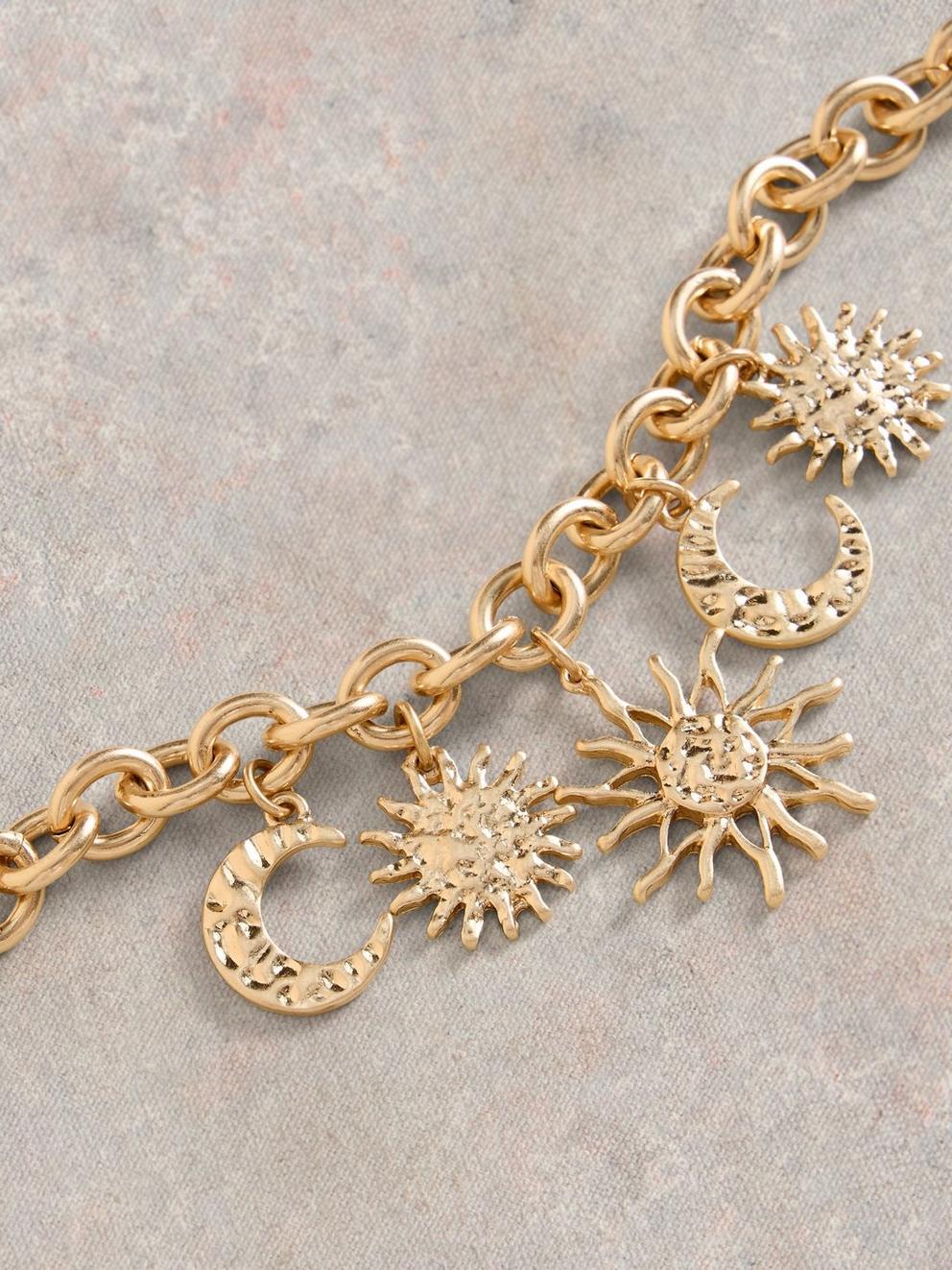 Chunky Star Chain Necklace in GLD TN MET - FLAT DETAIL