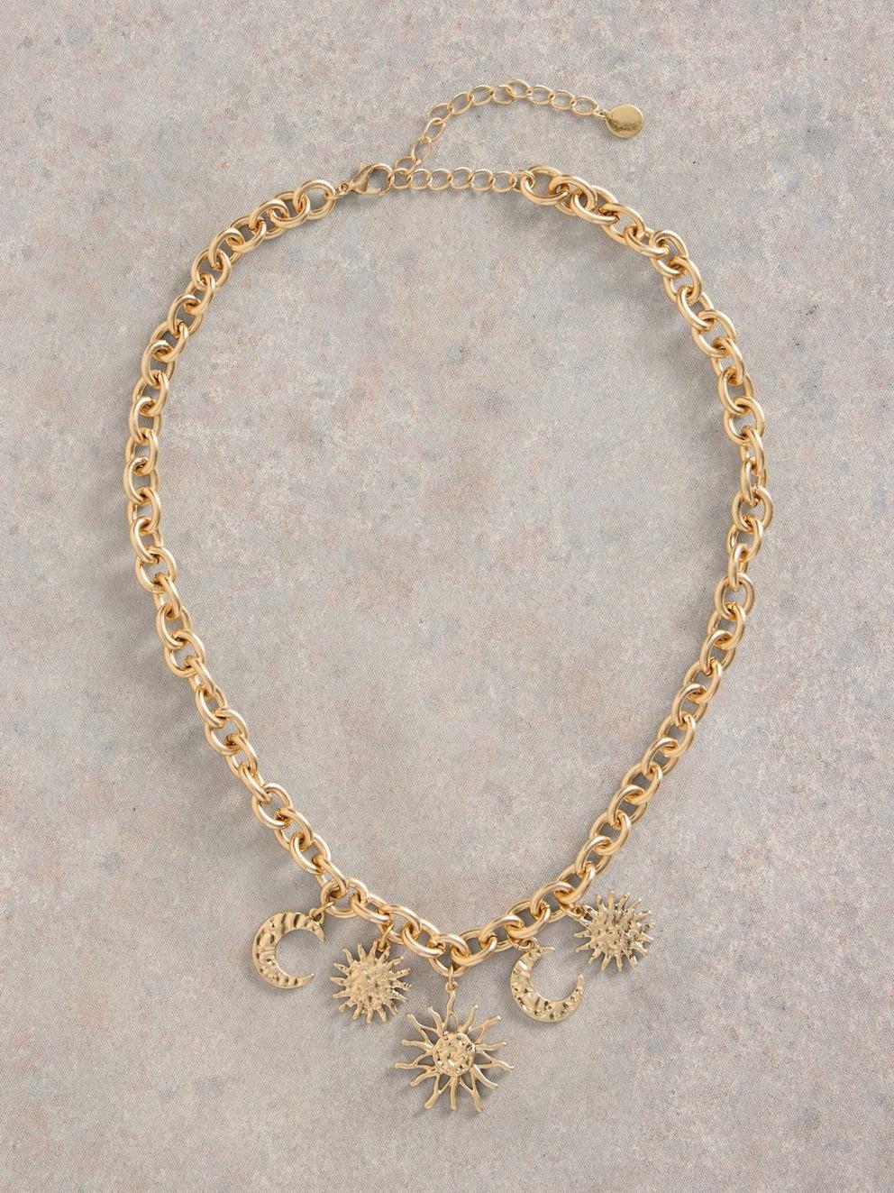 Chunky Star Chain Necklace in GLD TN MET - FLAT FRONT