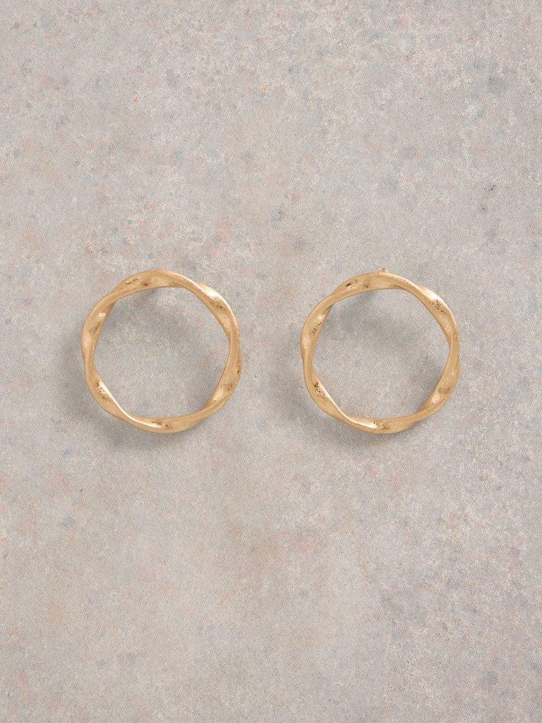 Cynthia Earring Round in GLD TN MET - FLAT FRONT