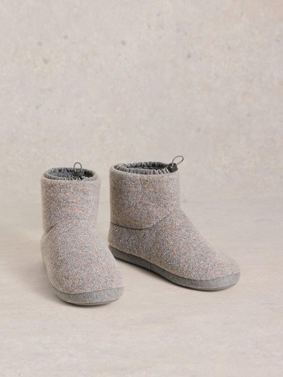 Neppy Slipper Bootie in GREY MLT - FLAT FRONT