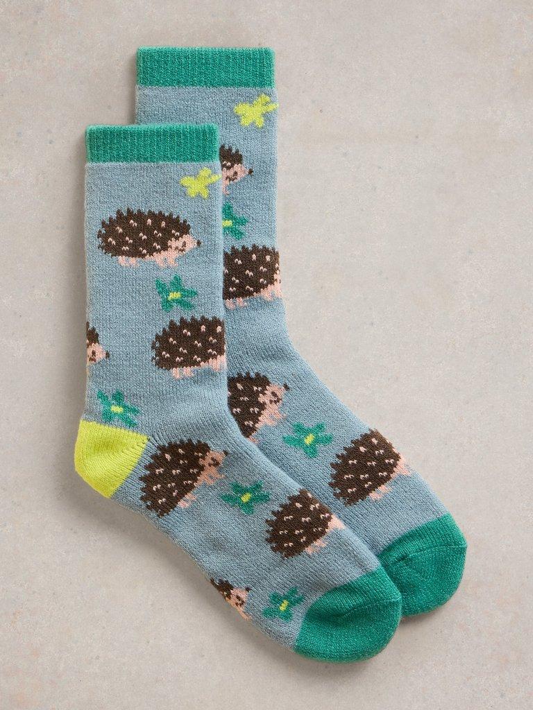 Hedgehog Cabin Sock in BLUE MLT - FLAT FRONT