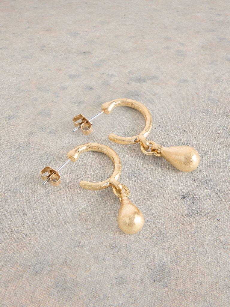 Teardrop Earring in GLD TN MET - FLAT DETAIL