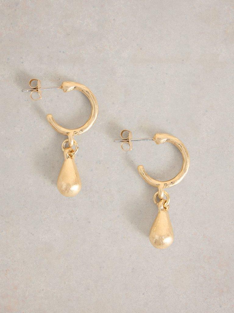 Teardrop Earring in GLD TN MET - FLAT FRONT