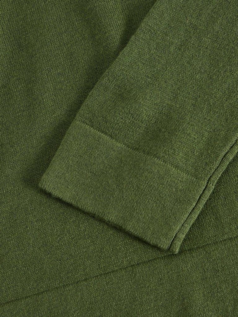 ORLA WOOL COTTON BLEND JUMPER in KHAKI GRN - FLAT DETAIL
