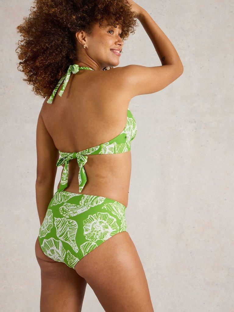 Valley Print Bikini Bottom in GREEN MLT - MODEL BACK