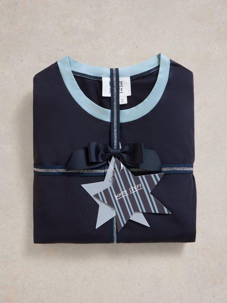 Evershot PJ Set in NAVY MULTI - FLAT DETAIL