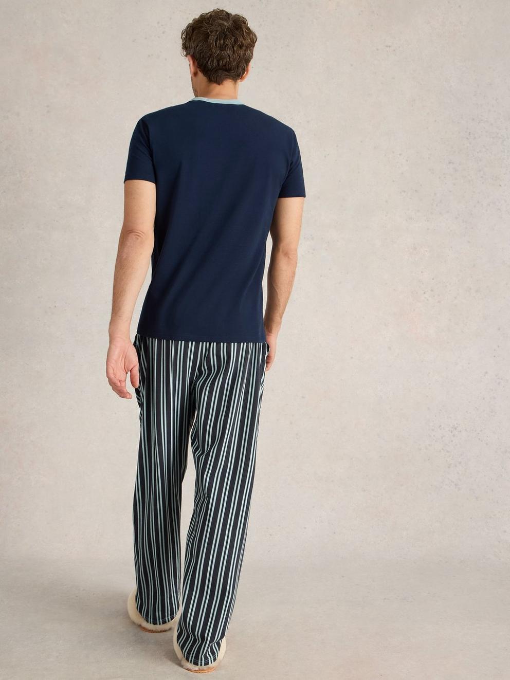 Evershot PJ Set in NAVY MULTI - MODEL BACK
