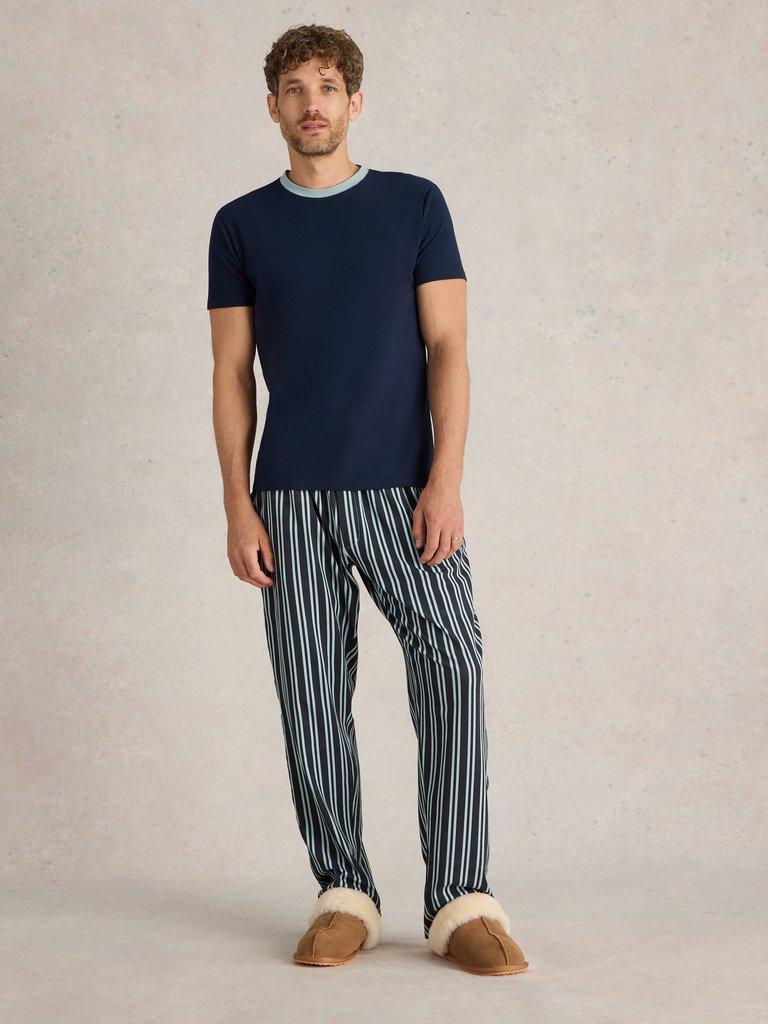 Evershot PJ Set in NAVY MULTI - MODEL FRONT
