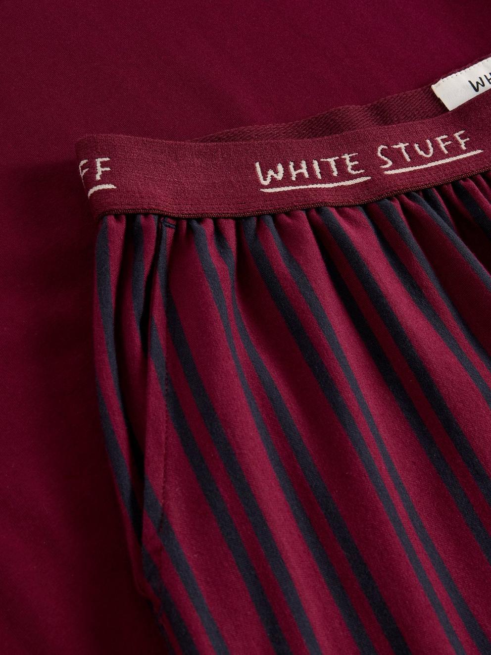 Evershot PJ Set in PLUM MLT - FLAT DETAIL