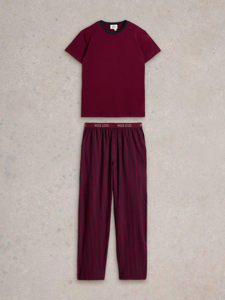 Evershot PJ Set in PLUM MLT - FLAT FRONT