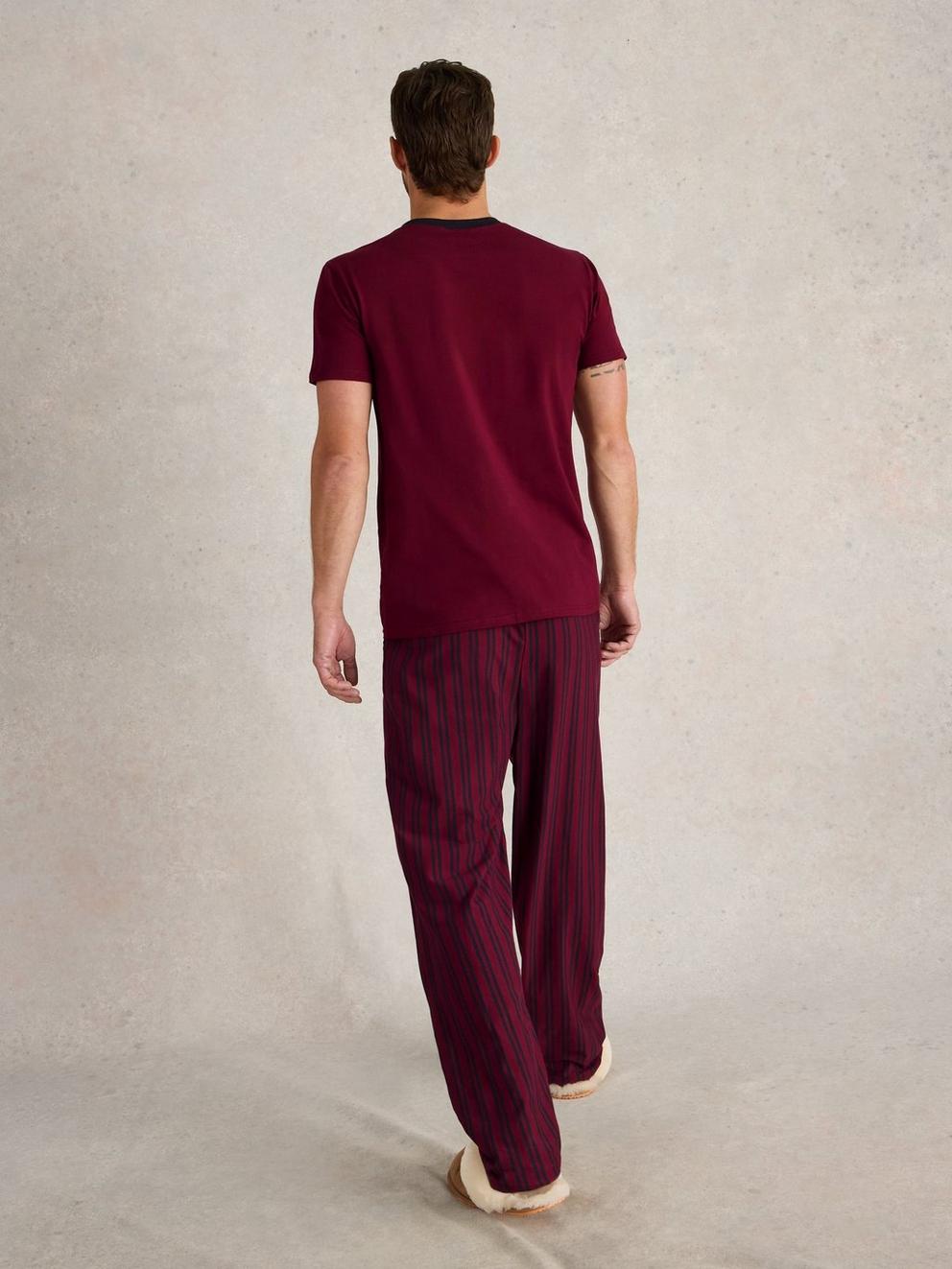 Evershot PJ Set in PLUM MLT - MODEL BACK