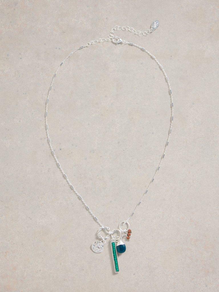 Multi Charm Green Necklace in GREEN MLT - FLAT FRONT