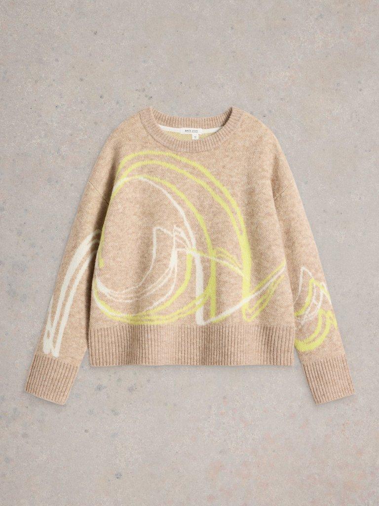 SWIRL JUMPER in NAT MLT - FLAT FRONT