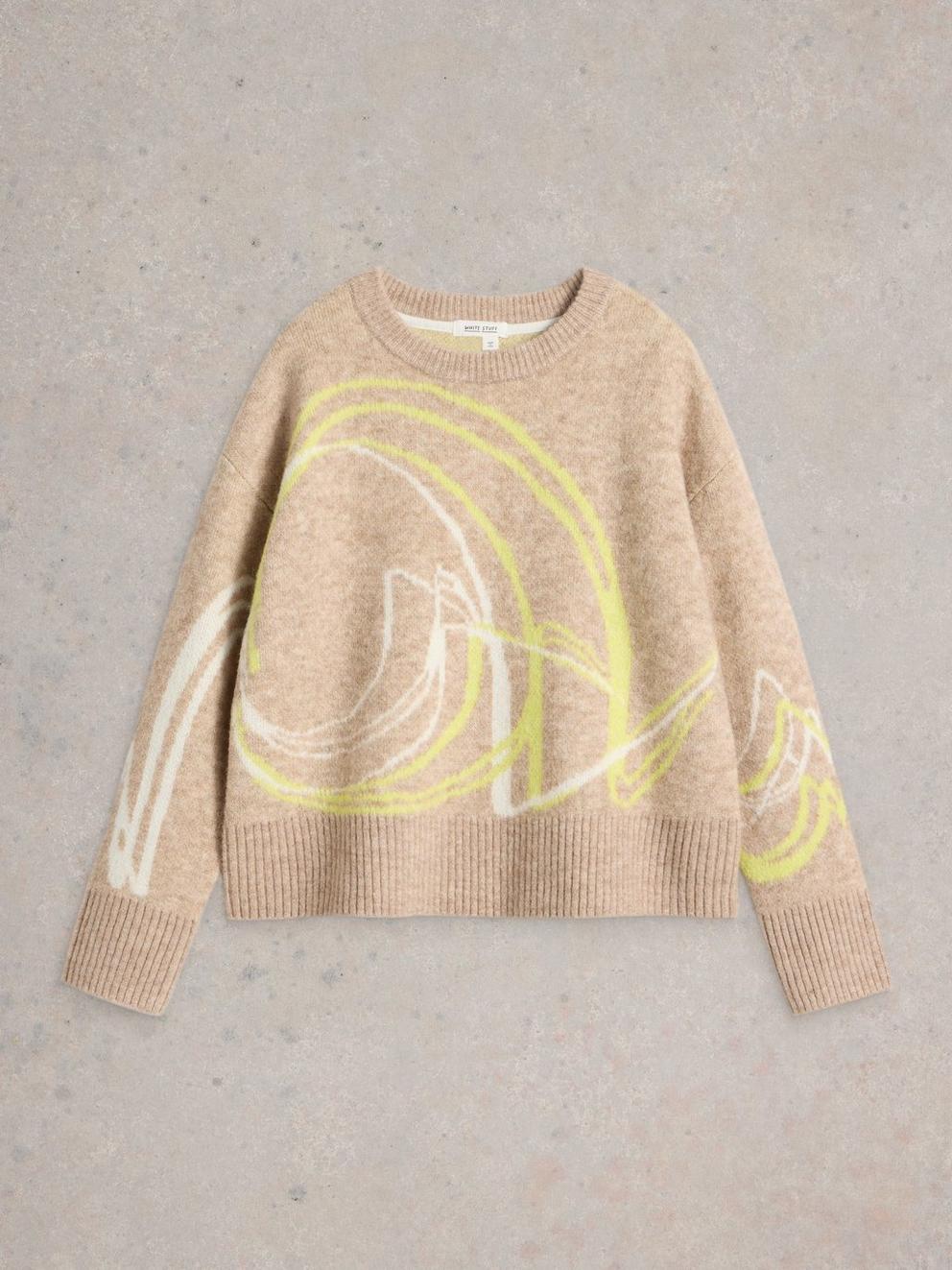 SWIRL JUMPER in NAT MLT - FLAT FRONT