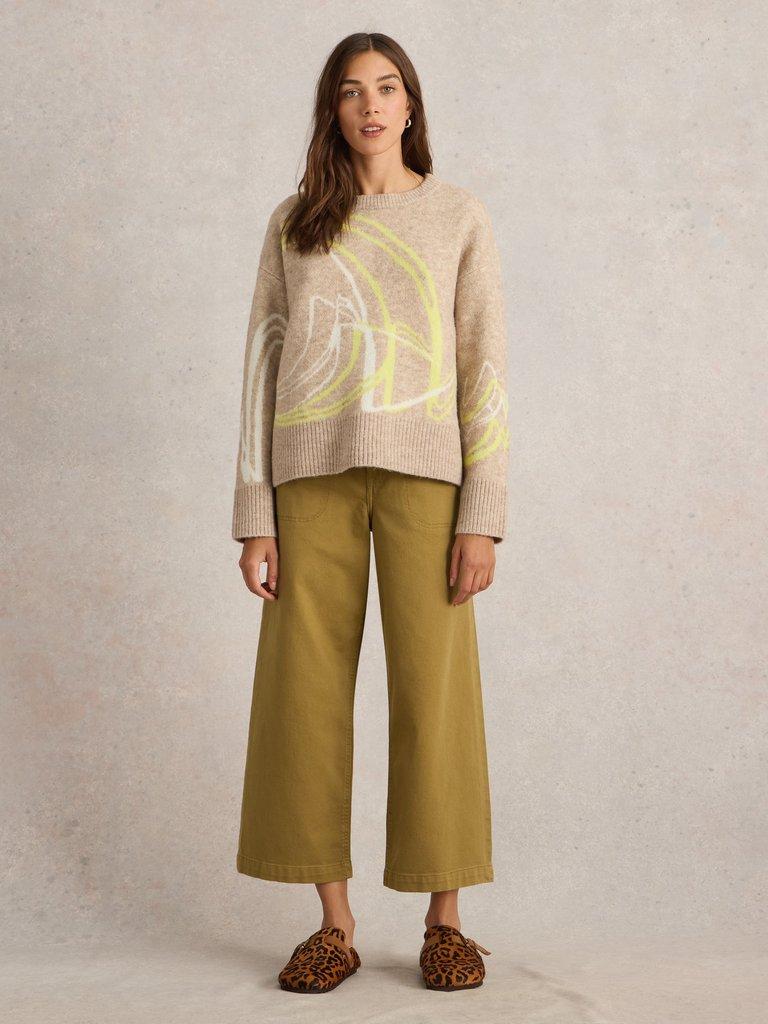 SWIRL JUMPER in NAT MLT - MODEL FRONT