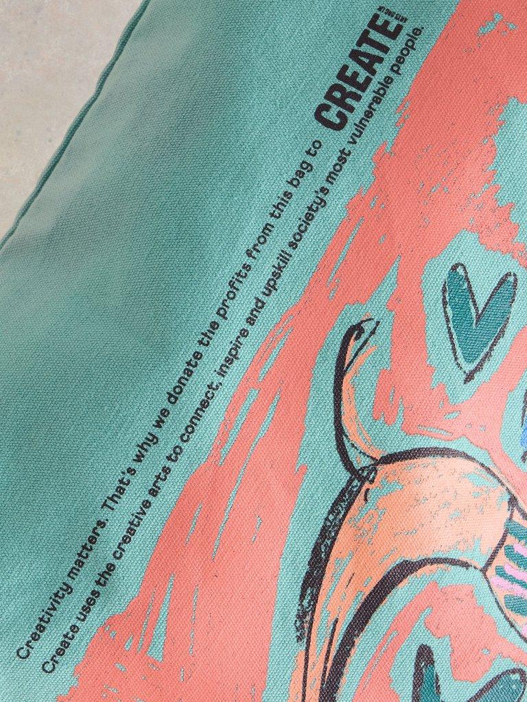 Charity Tote Bag in TEAL PR - FLAT DETAIL