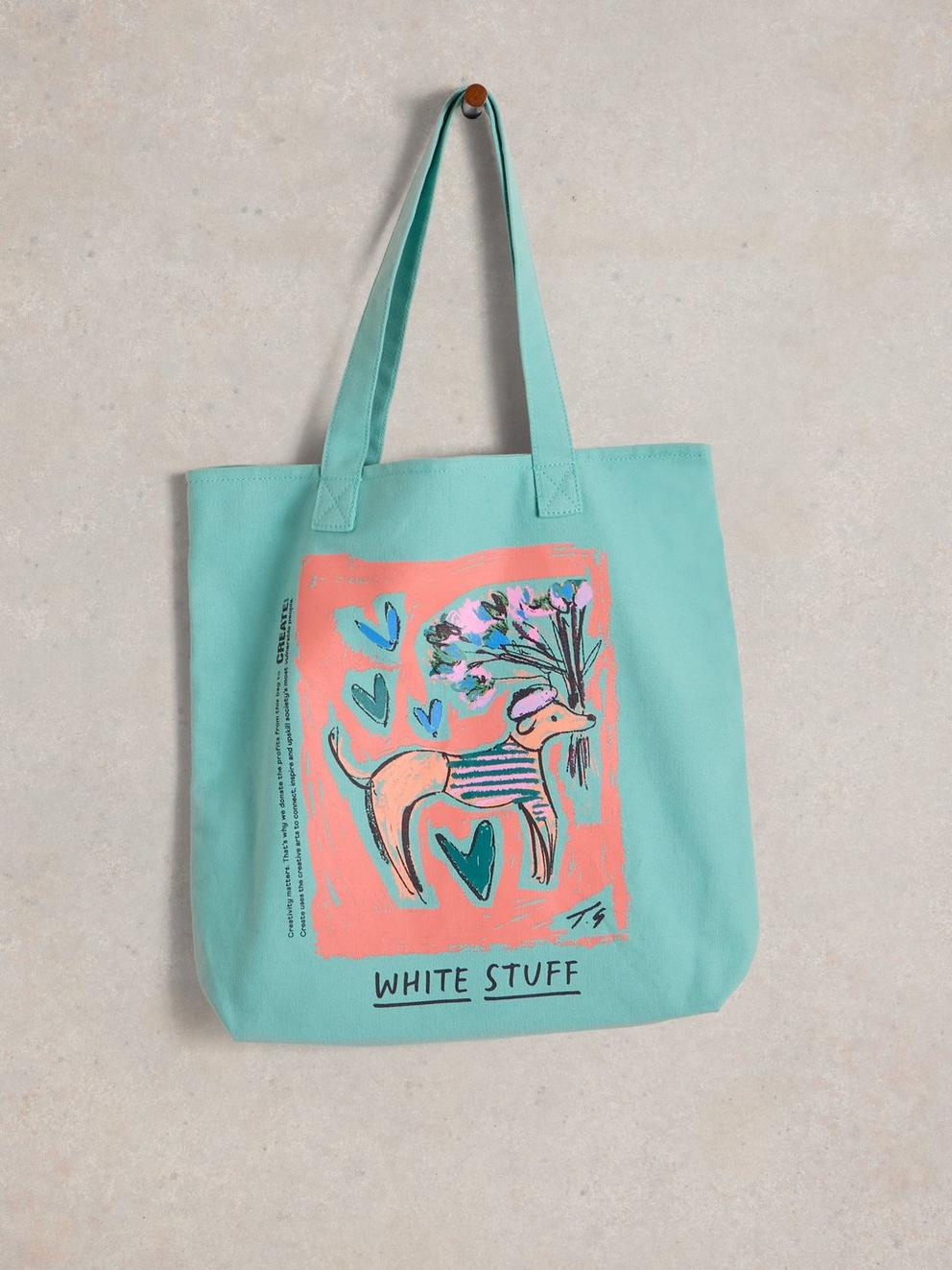 Charity Tote Bag in TEAL PR - FLAT FRONT