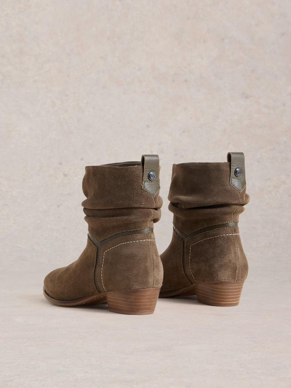 Willow Slouch Boot in KHAKI GRN - FLAT BACK