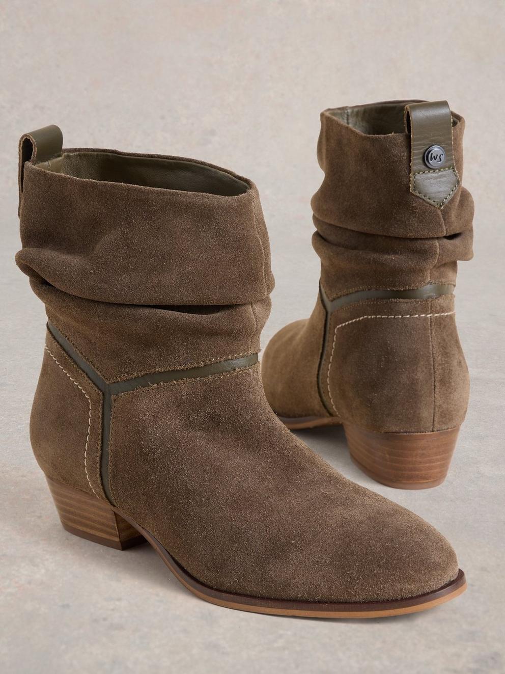 Willow Slouch Boot in KHAKI GRN - FLAT DETAIL