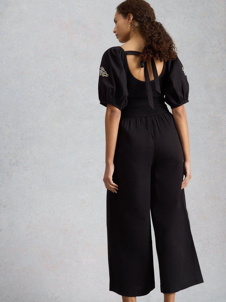 Reese Jumpsuit in PURE BLK - MODEL BACK