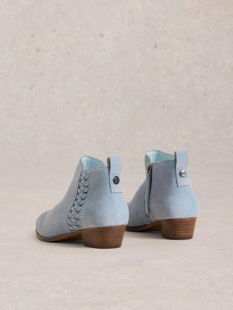 Willow Weave Ankle Boot in LGT BLUE - FLAT BACK