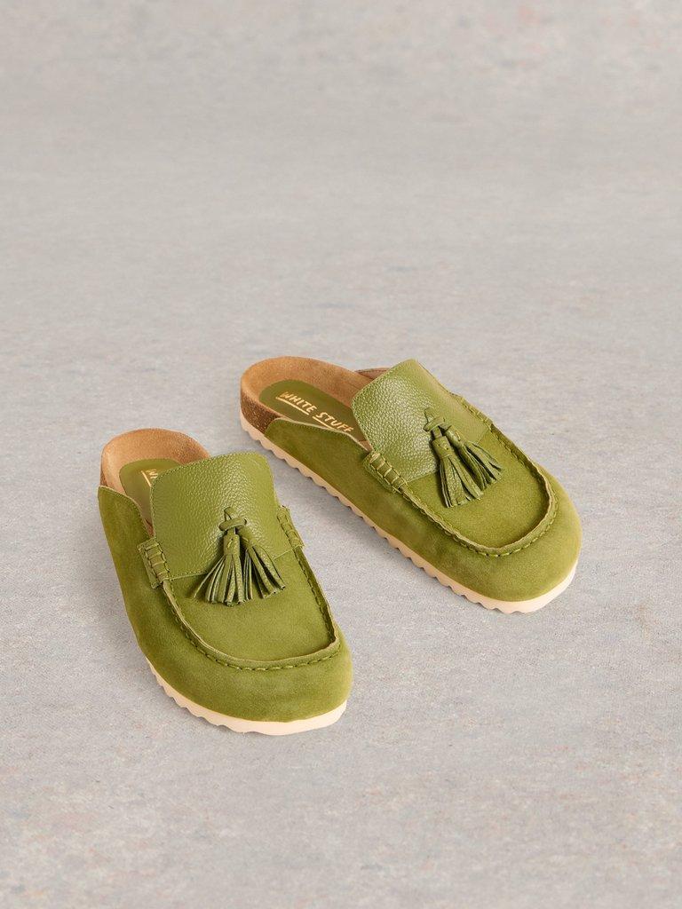 Mabel Slip On Footbed in BRT GREEN - FLAT FRONT