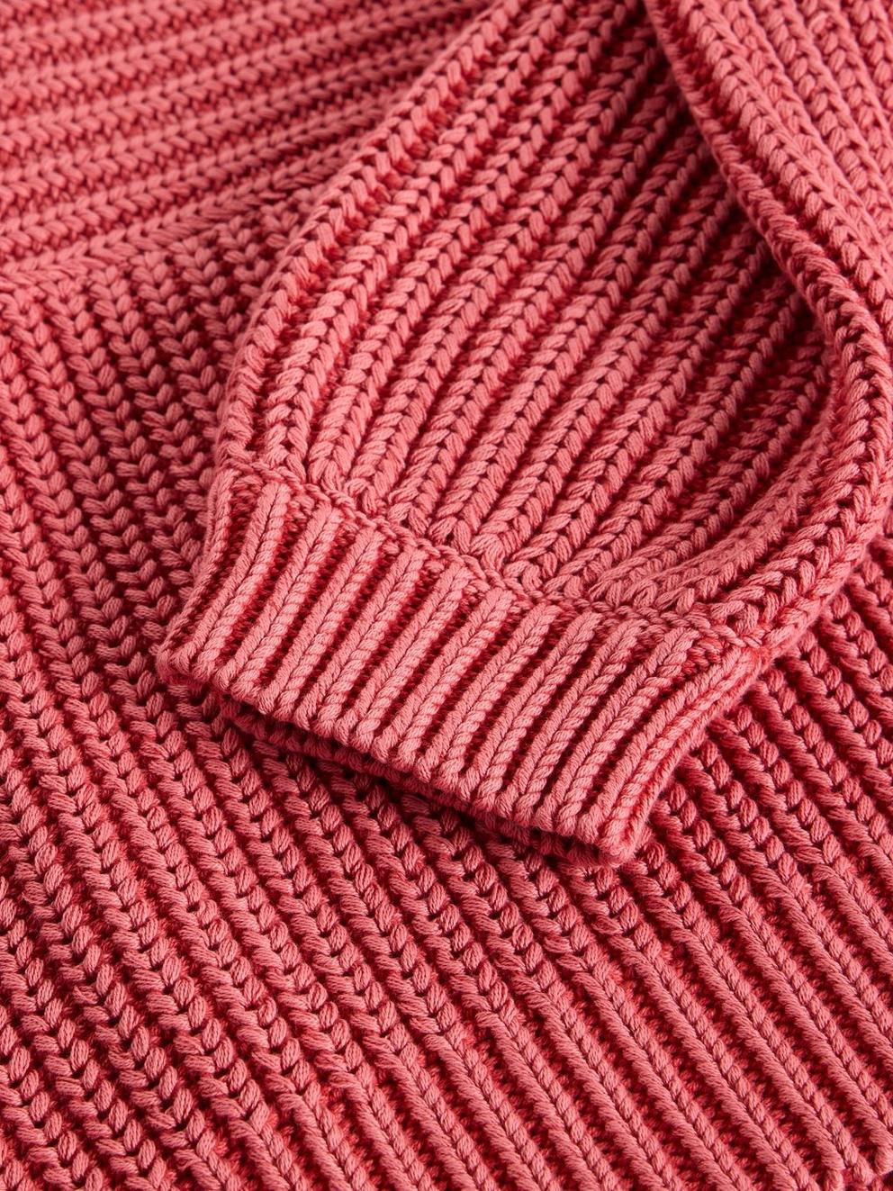 MARLEY MIX COTTON JUMPER in MID PINK - FLAT DETAIL
