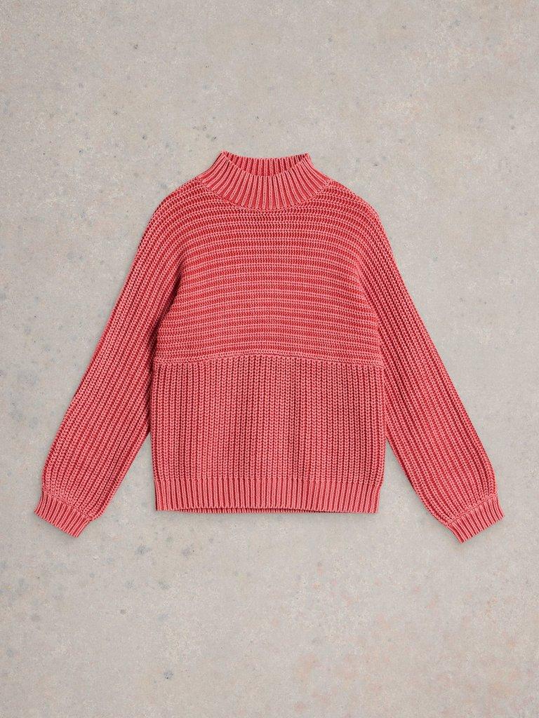 MARLEY MIX COTTON JUMPER in MID PINK - FLAT FRONT