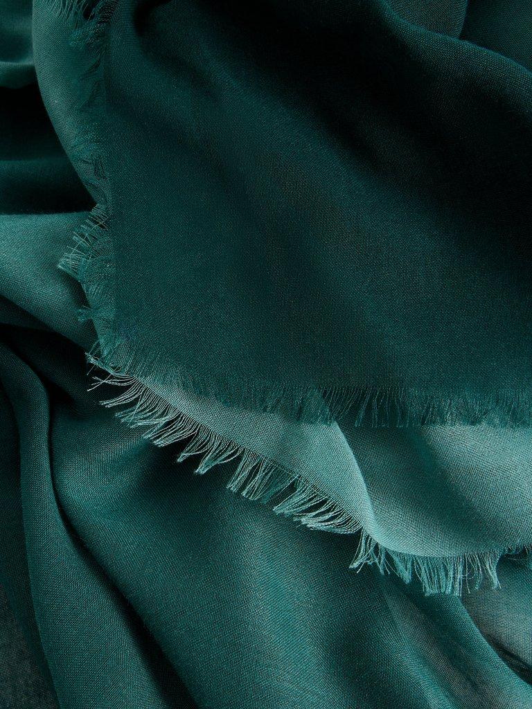 Oversized Penny Plain Scarf in DK GREEN - FLAT DETAIL