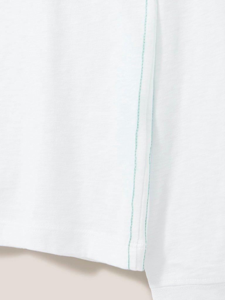 NELLY LONG SLEEVE NOTCH NECK TEE in BRIL WHITE - FLAT DETAIL