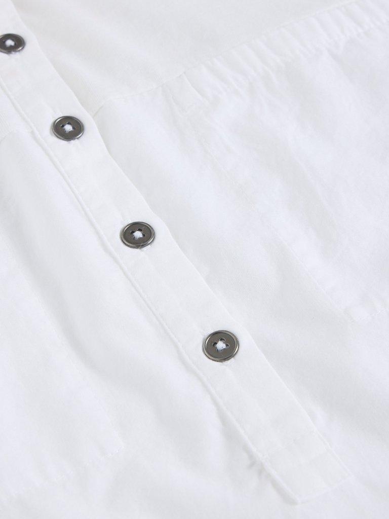 BETH 34 SLEEVE SHIRT in BRIL WHITE - FLAT DETAIL