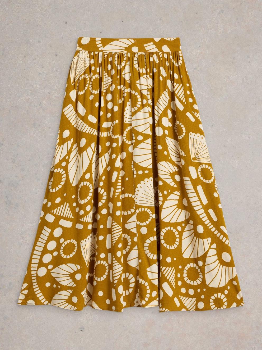 Abigail Midi Skirt in CHART PR - FLAT FRONT