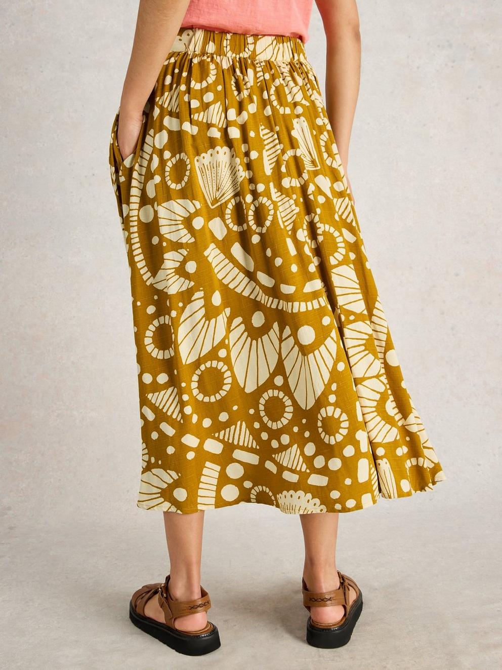 Abigail Midi Skirt in CHART PR - MODEL BACK
